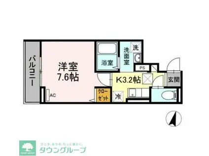 アンジュール神谷(1K/1階)の間取り写真