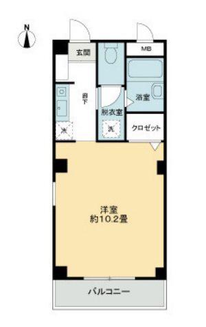 フィネス宮川(1K/1階)の間取り写真