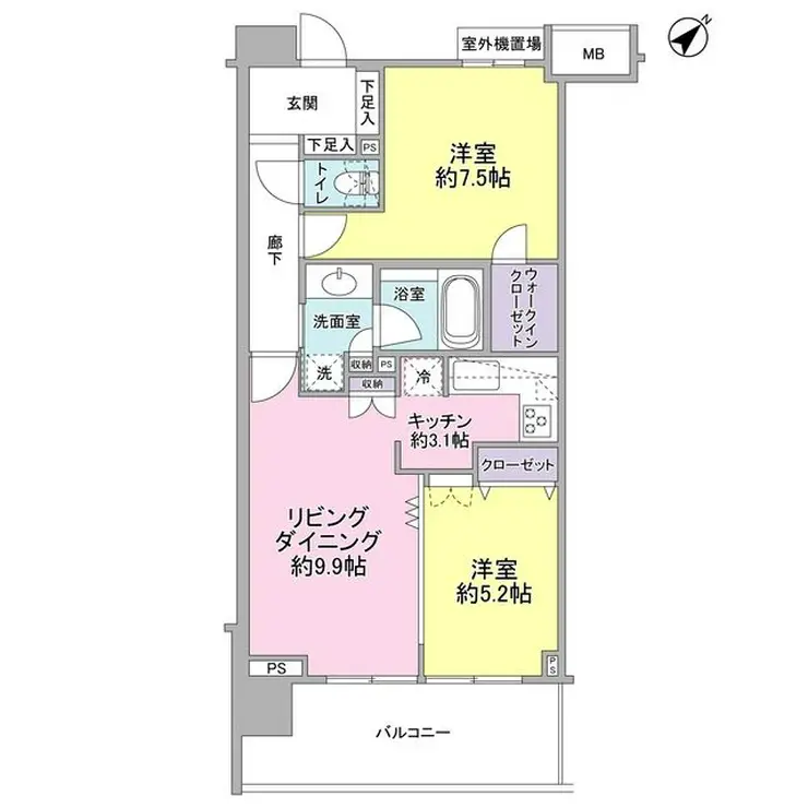 アリーム稲毛海岸 2階階 間取り