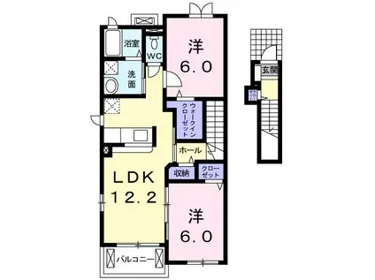 セフィオ・グレースA(2LDK/2階)の間取り写真