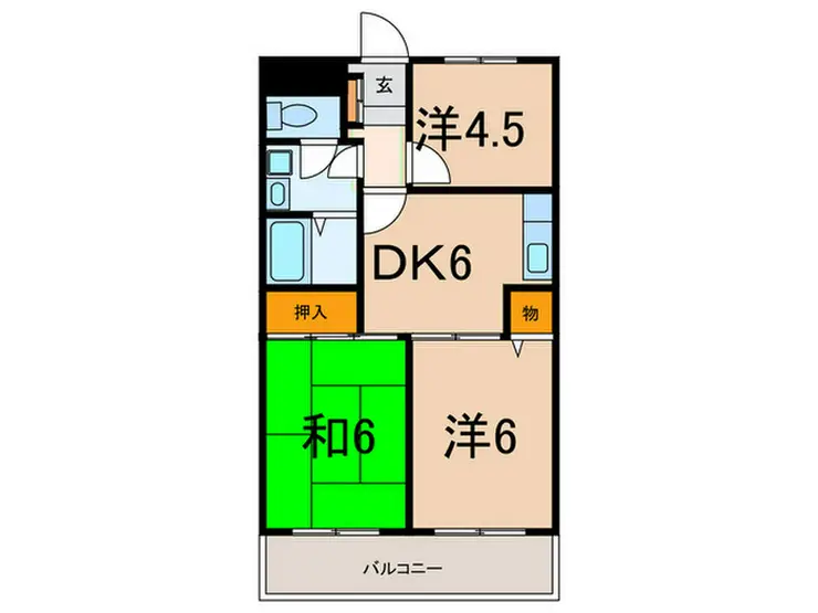 パラマウント野川 3階階 間取り