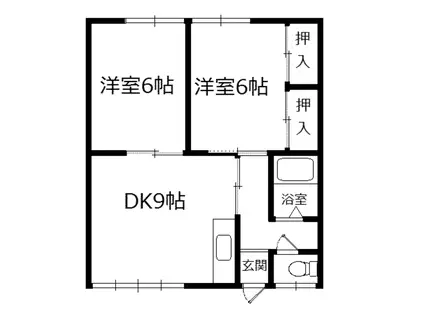 コーポ日采子(2DK/1階)の間取り写真