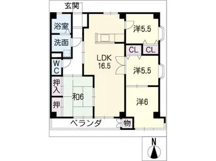メゾン河村(4LDK/1階)の間取り写真