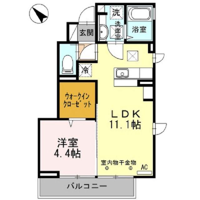 ボヌール(1LDK/1階)の間取り写真