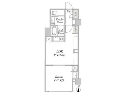 ルミーク北千住(1LDK/1階)の間取り写真