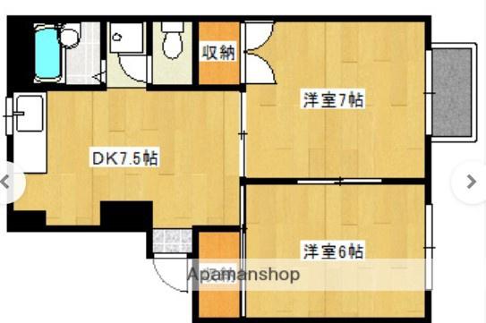 グリーンパーク根岸B棟(2DK/1階)の間取り写真