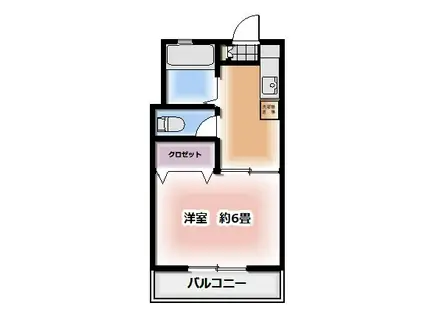 Mやよい(1K/3階)の間取り写真