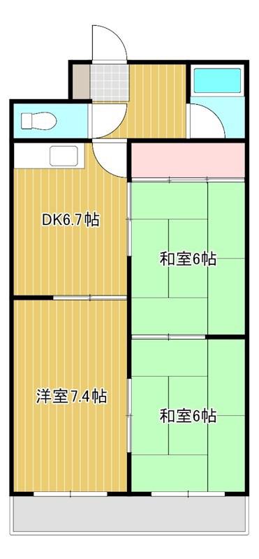 アソルティ伝馬町(3DK/6階)の間取り写真