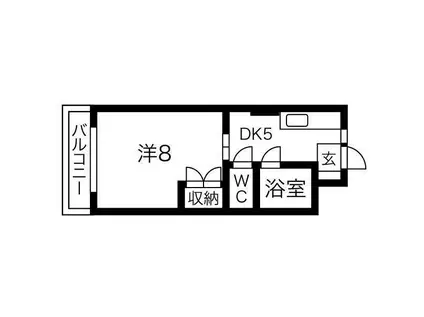 マンションリーフI(1DK/1階)の間取り写真