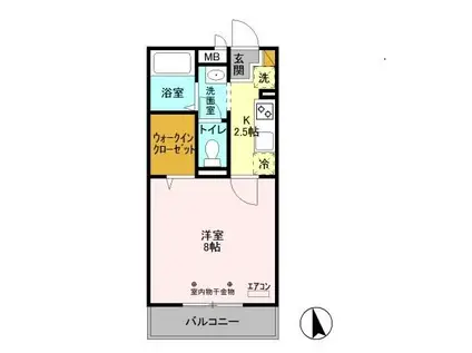 グランドール(1K/1階)の間取り写真