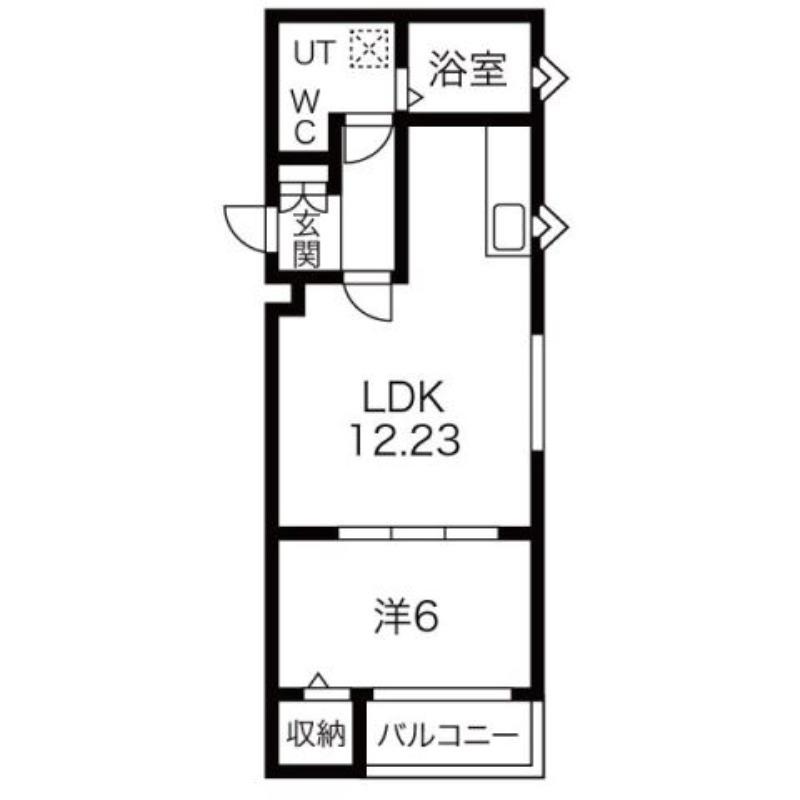 SAISON CREA-STYLE TATSUMIセゾンクレアスタイ(1LDK/3階)の間取り写真