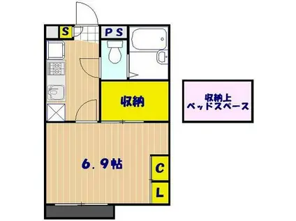 レオパレスCAPRICORN(1K/2階)の間取り写真