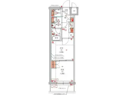 ハーモニーレジデンス池袋ウエスト(2K/4階)の間取り写真