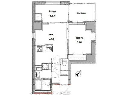 リビオメゾン上野入谷(2DK/9階)の間取り写真