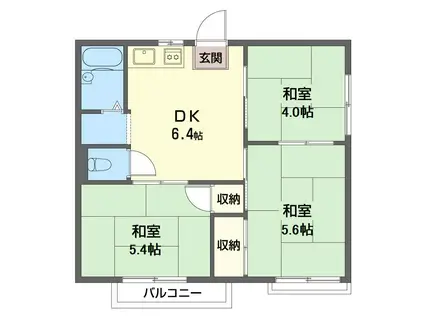 みきハウス(3DK/1階)の間取り写真