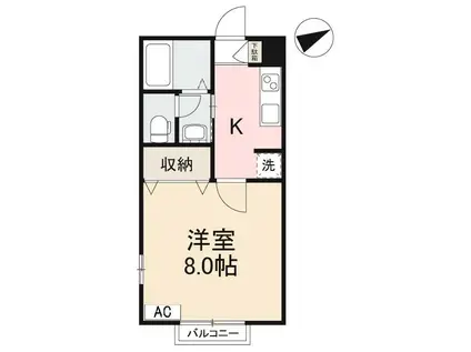 エイレガード(1K/1階)の間取り写真