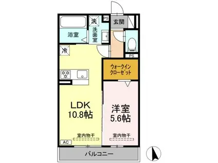 シリウス(1LDK/3階)の間取り写真