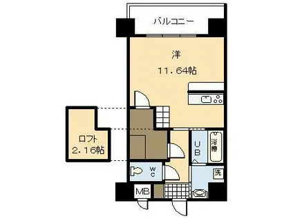 アルテマイスターヴィオラ(ワンルーム/6階)の間取り写真