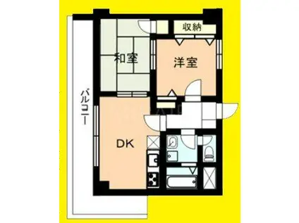 ドミール湘南(2DK/2階)の間取り写真