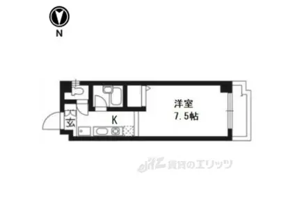 クレスト平野(1K/4階)の間取り写真