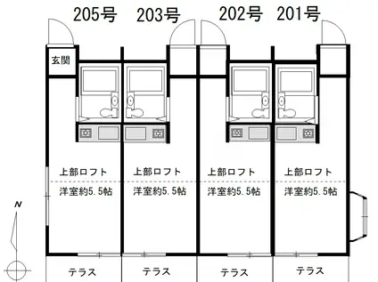 セルシオ大泉学園(ワンルーム/2階)の間取り写真