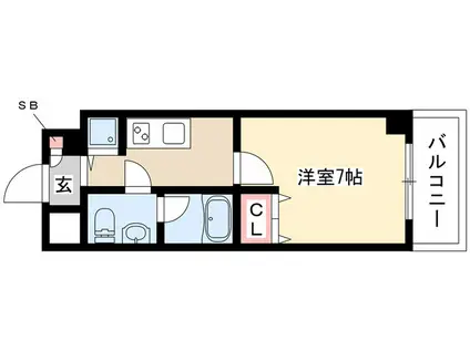 プロシード金山(1K/7階)の間取り写真