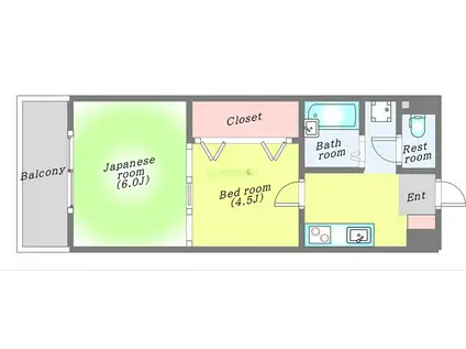 リビングステージ東仙台(2K/5階)の間取り写真