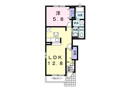エアリー(1LDK/1階)の間取り写真