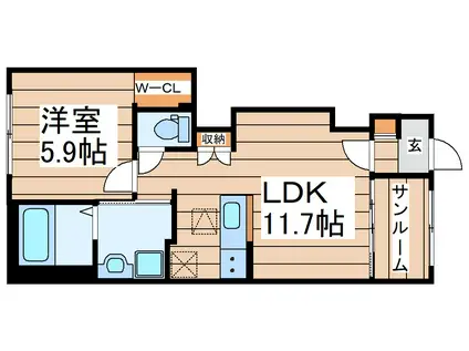 クレストコートII(1LDK/1階)の間取り写真