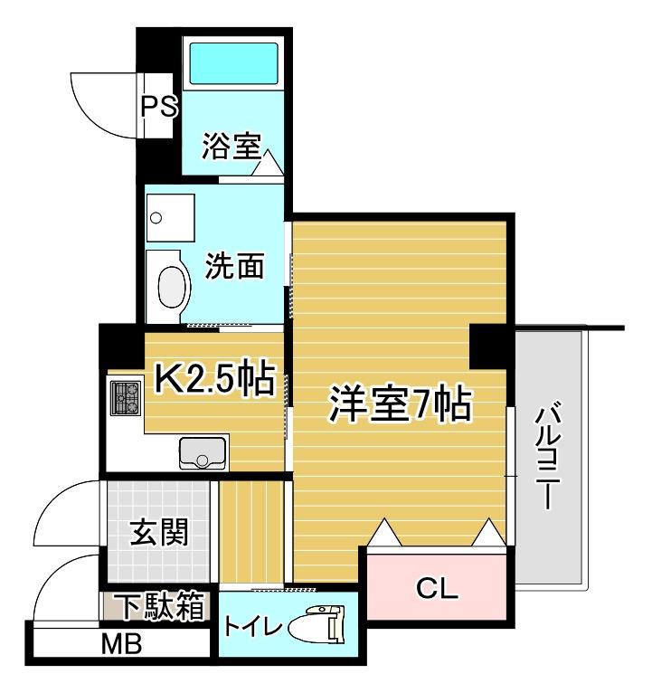 中央日進ビル(1K/2階)の間取り写真