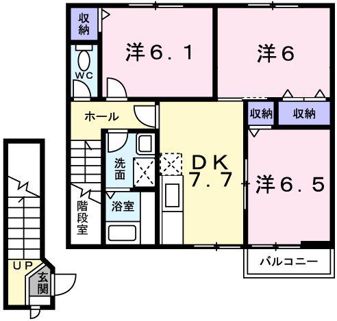 サンシャルマン細江(3DK/2階)の間取り写真
