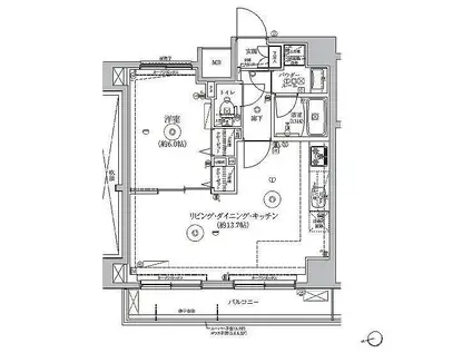 RELUXIA CITY東向島(1LDK/8階)の間取り写真