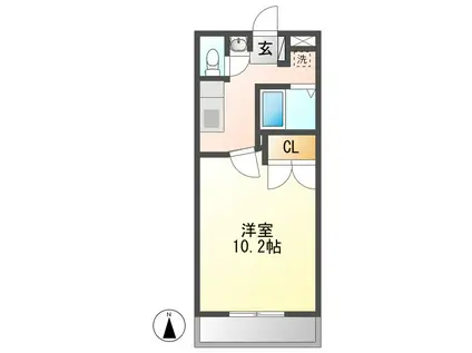 プチシャトー楽田(1K/3階)の間取り写真