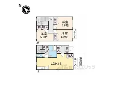 ユニフレックス寺本(3LDK/1階)の間取り写真