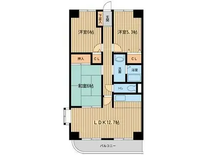 エスポワール ルーチェ(3LDK/3階)の間取り写真