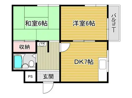 石田ハイツ(2DK/3階)の間取り写真
