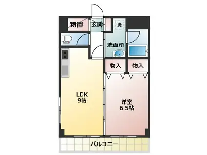 トラットリアK&M(1LDK/4階)の間取り写真
