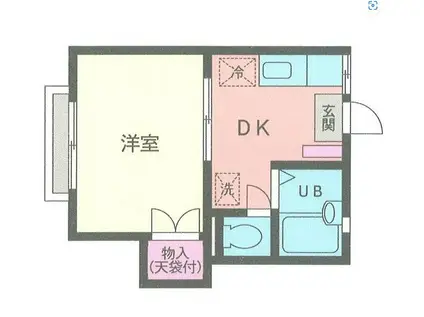 エコーハイツ(1DK/2階)の間取り写真