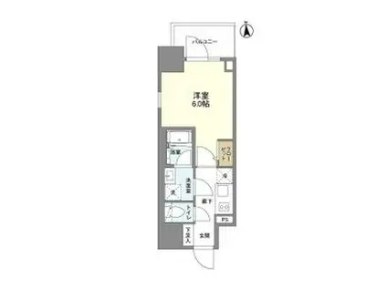 リヴェント難波ウエスト(1K/2階)の間取り写真