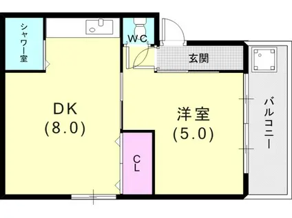 スマイルマンション(1DK/4階)の間取り写真