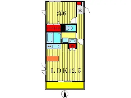 GRANDPAL堀切菖蒲園(1LDK/3階)の間取り写真