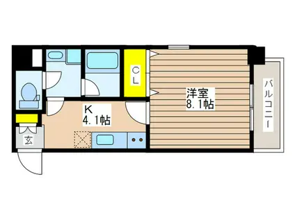 PLATINUM COURT(1K/8階)の間取り写真
