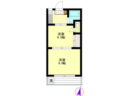 八千代マンション(2K/2階)の間取り写真