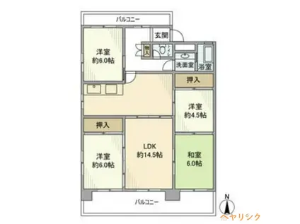 第2香流マンション(4LDK/4階)の間取り写真