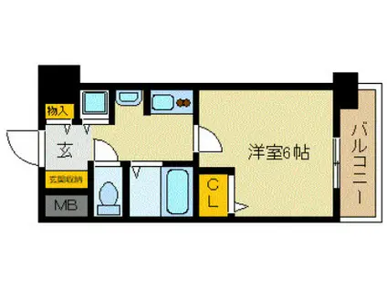 プレサンス東本町(1K/5階)の間取り写真