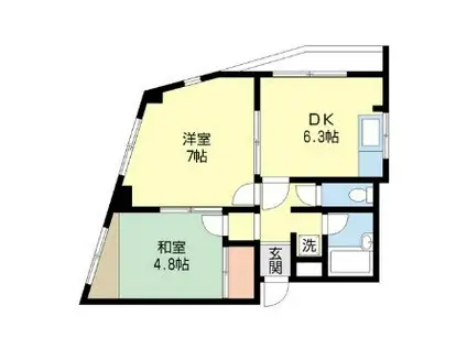 ハウス・ジョイ(2DK/3階)の間取り写真