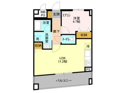 アレグリア柏屋(1LDK/2階)の間取り写真