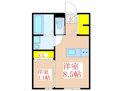 BIJOU(1LDK/5階)の間取り写真