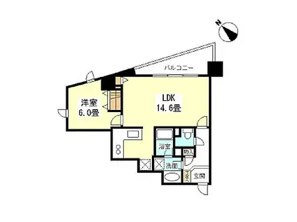 TKフラッツ渋谷(1LDK/1階)の間取り写真