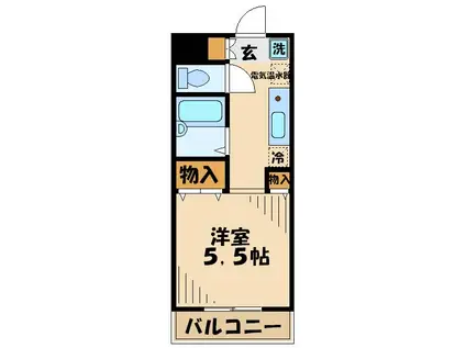 ジュネス桜ヶ丘(1K/5階)の間取り写真